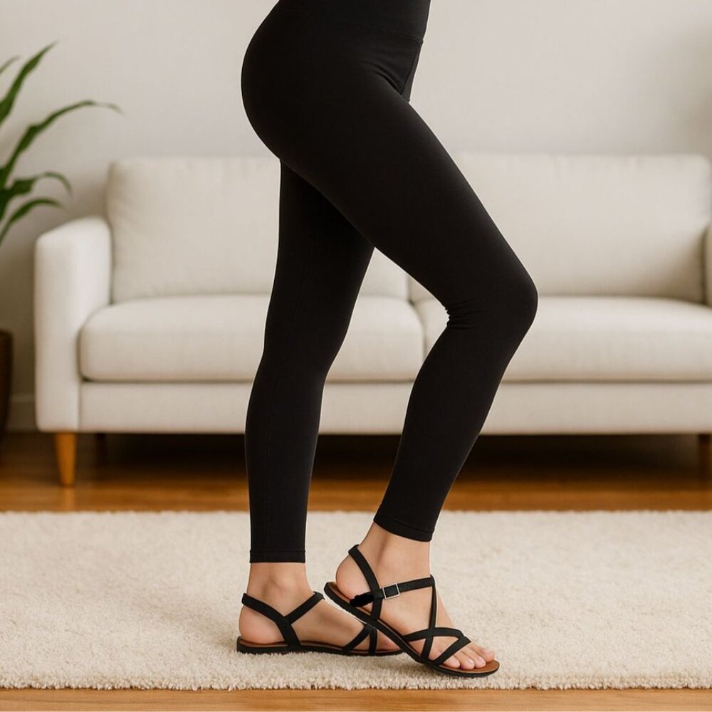 TC2 NEW Womens Solid Black Leggings Best Buttery Soft Yoga Pants